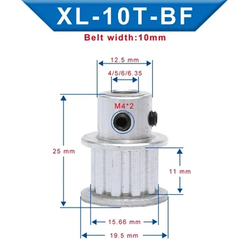 XL 10 T BF zamanlama kasnağı Delik 4/5/6/6. 35 / 8mm Diş Pitch 5.08 mm Alüminyum Kasnak Tekerlek Diş Genişliği 11mm 10mm XL zamanlama kemeri