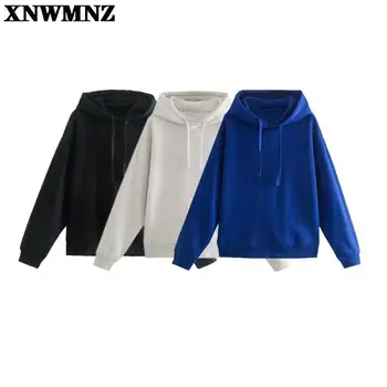 XNWMNZ 2021 Kadın çift kazak polar %100 % pamuk büyük boy hood hoodies tişörtü artı boyutu