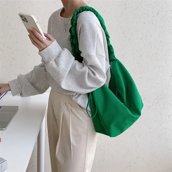 Xiaomi 2022 Omuz Çantası kadın Çantası Basit Crossbody Çanta Büyük Kapasiteli Çanta Kadın Tasarımcı Tote Casual Pilili Naylon Çanta