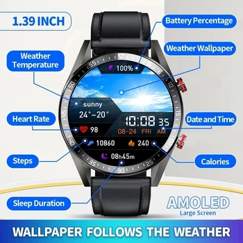 YENİ 454 * 454 AMOLED Ekran akıllı bluetooth saat Çağrı Müzik Kalp Hızı Kan Basıncı Kan Oksijen Spor Takip Smartwatch