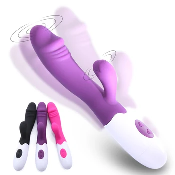 YENİ G Noktası Yapay Penis Tavşan Vibratörler Kadınlar İçin Çift Titreşim Silikon Mastürbasyon Kadın Vajina Klitoris Stimülasyon Masaj Seks Oyuncakları