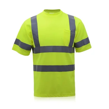 Yansıtıcı T-shirt Bisiklet Trafik Güvenliği Uyarı Yansıtıcı Giyim Nefes Polyester T-Shirt