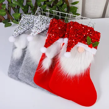 Yaratıcı Pullu Kap Noel Çorap Noel Şeker Çorap Meçhul Yaşlı Adam hediye çantası Noel Dekoratif Süsler