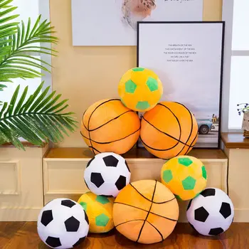 Yaratıcı Taklit Futbol Basketbol Peluş Yastık Çocuklar Dolması Peluş Oyuncaklar Simülasyon Topu Erken Eğitim Oyuncak Boys&Girls İçin
