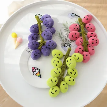 Yaratıcı Yeni Peluş Bir Demet Üzüm Peluş Meyve Kolye Vantuz İle Ev Dekorasyon peluş oyuncaklar