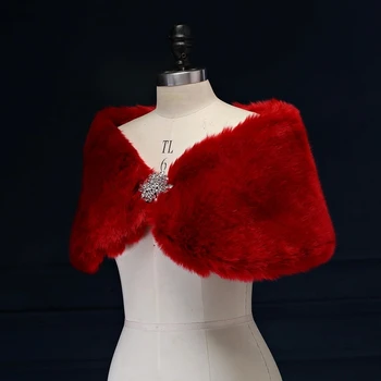 Yeni 2016 düğün ceket Gelin pelerin kış gelin kırmızı bej inci topu termal kürk şal bolero kadınlar düğün ceket fildişi renk
