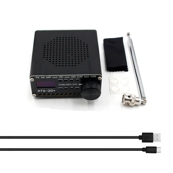Yeni ATS-20 + Artı ATS20 V2 SI4732 Radyo Alıcısı FM AM (MW ve SW) SSB (LSB ve USB) Pil + Anten + Hoparlör + Kılıf