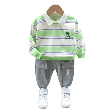 Yeni Bahar Çocuk Eşofman Sonbahar Moda Bebek Kız Giysileri Çocuk Erkek Karikatür T-shirt Pantolon 2 adet / takım Toddler Rahat Kostüm