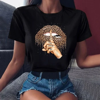 Yeni Kadın Casual Tops Kısa Kollu Harajuku Tees Tshirt Komik Grafik Baskı kısa kollu tişört Trend Kadın
