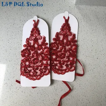 Yeni Mağaza Promosyonu!!! Gerçek Resimler Kırmızı Gelin Eldiven Çiçek Aplike Boncuklu Payetler ile Kısa Gelin Eldiven