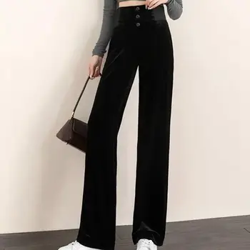 Yeni Moda 2022 Kadın Pantolon Ofis Bayan Siyah Düz Takım Elbise Pantolon Tam Pantolon Kore Tarzı Kadın Zarif Streetwear Pantolon 8