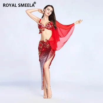 Yeni Oryantal Dans Takım Elbise Seti 2 Adet (sutyen ve uzun etek) Oryantal etek Seti Dans performansı sahne kıyafeti 8804