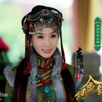 Yeni TV Oyun Jin Chai Kalıp Ying Oyuncu Da Na Aynı Tasarım Yeşil Nakış Azınlık Grubu Moğol Prenses Kostüm Kadınlar için
