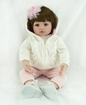Yeni Yüksek Kalite 60 cm Bebek Silikon Reborn El Yapımı 24 İnç Bebe Reborn Bebekler Oyuncaklar Çocuk Hediye Brinquedos Juguetes