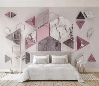 Yeni moda kişilik duvar kağıdı 3d altıgen mozaik modern minimalist geometrik TV arka plan duvar kağıtları ev dekor