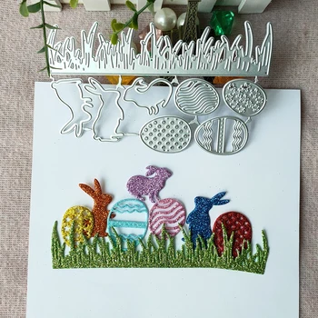 Yeni paskalya tavşanı Paskalya yumurtası bitki metal kesme die kalıp karalama defteri dekorasyon kabartmalı fotoğraf albümü dekorasyon kart yapımı DIY