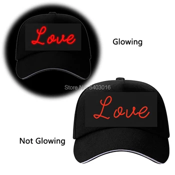 Yeni tasarım led ışık Flaş beyzbol şapkası Glow Kulübü Parti Seyahat DIY Dekorasyon EL Parlayan Mektup Kapağı 10 Renkler