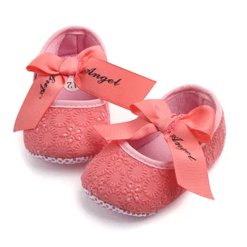 Yeni yay prenses ayakkabı bebek Kız ayakkabı Toddler Kız Prenses Bebek Ayakkabıları İlmek Polka Dot Çiçek Yumuşak Tabanlı Beşik Ayakkabı
