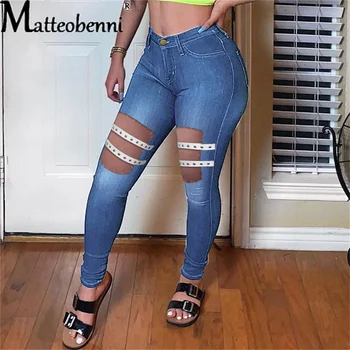 Yüksek Bel Push Up Kot Kadın Slim Fit Calca Kot Pantolon Bayanlar Yırtık Elastik Skinny Jeans Seksi Delik Vintage Erkek Arkadaşı Kot