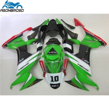 Yüksek Kaliteli Motosiklet vücut parçaları Kawasaki Ninja ZX10R kaporta kiti 2008-2011 yeşil siyah kaporta seti zx10r 08 09 10 11 ZM02