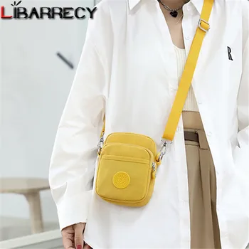 Yüksek Kaliteli Naylon Bayan postacı çantası Yeni Çiçek Desen Mini omuzdan askili çanta Çok Fonksiyonlu Düz Renk Tasarımcı Telefonu Çanta