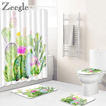 Zeegle İskandinav tarzı Banyo mat seti Polyester ayaklı kilim Kapak Tuvalet Kapağı Banyo Giriş kilim Paspas Banyo Aksesuarları