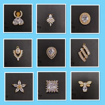 Zirkonlar Charm Kolye takı yapımı için Altın Zirkon Düğme 100 adet Kar Tanesi Kristal Zirkon Bezeme Aksesuarları kadınlar için