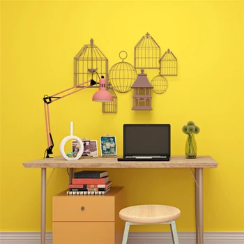 beibehang yeni Parlak sarı turuncu limon sarı gri duvar kağıdı oturma odası basit moda düz renk TV arka plan duvar kağıdı