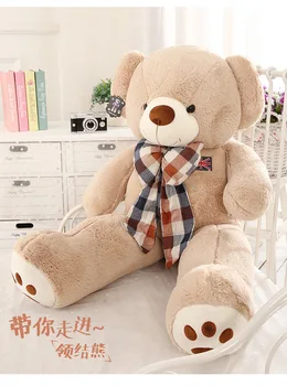 dolması peluş oyuncak büyük 130 cm tan teddy bear papyon ayı yumuşak bebek sarılma yastık Noel hediyesi s2434
