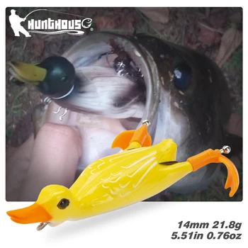 hunthouse yumuşak cazibesi Taklit ördek solucan kanca sıçramasına eylem üst su 6 renkler 120mm 21.8 g lw240 için Çizgili bas balıkçılık cazibesi