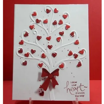 kalp ağacı Metal çelik kesme ölür Stencil DIY Scrapbooking Ölür Dekoratif Kağıt Sepeti Kart Kabartma Zanaat kartları hediye