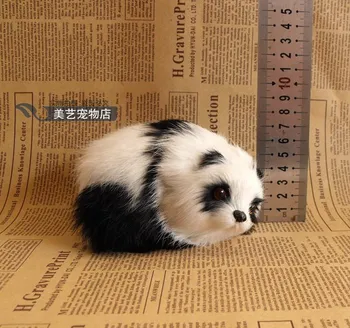sevimli simülasyon yalan panda oyuncak gerçekçi mini panda bebek hediye yaklaşık 12x6x9 cm