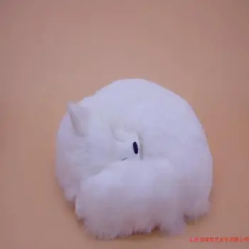 yeni simülasyon beyaz tilki oyuncak polietilen ve kürkler büyük uyku tilki modeli hediye yaklaşık 27x12x27 cm 199