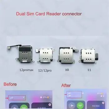 Çift SIM Kart yuvası Konektörü iphone XR 11 12 /12Pro / Max Yerine tek sım kart Çift kart