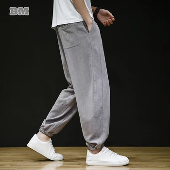 Çin Tarzı Gevşek Artı Boyutu Rahat pantolon Erkek Giysileri Büyük Boy koşu pantolonları Harajuku Pantolon İlkbahar Yaz İnce Harem Joggers