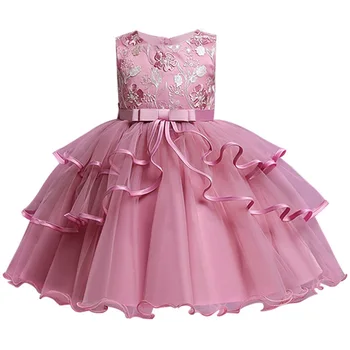 Çiçek Kız Elbise Zarif Prenses Çocuk Parti düğün elbisesi Dantel Tutu Çocuklar Kızlar için Elbiseler doğum günü partisi elbisesi Vestido