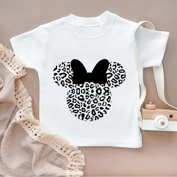 Çocuk Kawaii Baskı Disney Yaz Yeni Tees Ürünleri Minnie Mouse Harajuku Moda Açık Desen T-shirt Çocuk Giysileri Kız
