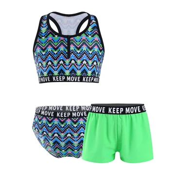 Çocuk Kız Spor Yoga Takım Elbise Kıyafetler Sıkı Kolsuz Tankı Üstleri Spor Egzersiz Koşu Setleri Bale Jimnastik Giyim Beachwear