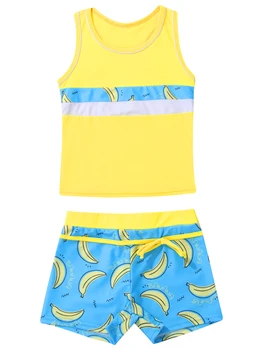 Çocuk Kız Tankini Mayo Kız yüzme giysisi seti Üstleri Şort Dipleri Mayo çocuk Plaj Giysileri 2022 Yeni
