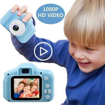 Çocuk dijital kamera 2 inç Dokunmatik Ekran Çocuklar 32GB TF Kart USB kart okuyucu doğum günü hediyesi dijital kamera 1080P Video Çözünürlük