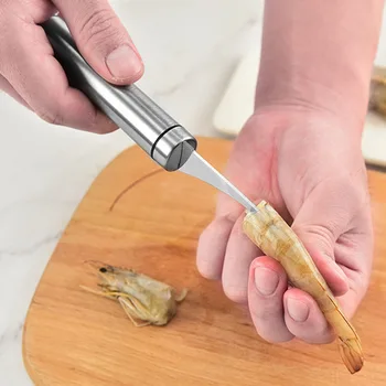 Çok fonksiyonlu Hızlı Karides Soyucu Paslanmaz Çelik 6 İn 1 Balık Bıçağı Karides Hattı Kesme / Kazıma / Kazma Bıçağı mutfak gereçleri