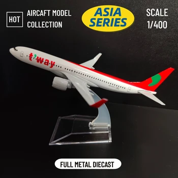 Ölçek 1: 400 Metal Havacılık Çoğaltma 15cm Hava Kore Tway Asya Havayolu Airbus Boeing Uçak Diecast Model Minyatür Erkek Kız için