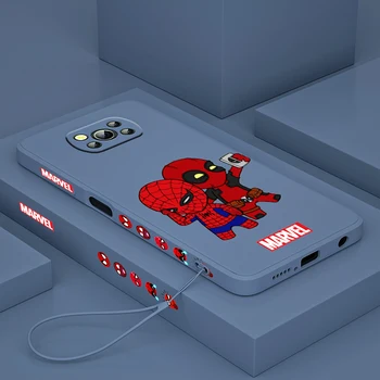 Örümcek adam Sevimli Avengers xiaomi için telefon kılıfı POCO X3 NFC F3 GT M4 M3 M2 Pro C3 C31 X2 Mix 3 TPU Silikon Sıvı Sol Halat Kapak