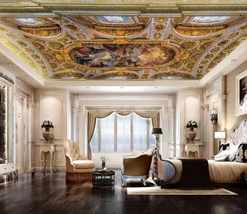 Özel Duvar Rönesans klasik Arka Plan 3D Duvar Kağıtları Oturma Odası Yatak Odası Tavan Fotoğraf duvar kağıdı 3D