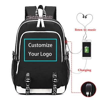Özelleştirmek Logo Görüntü Okul Çantaları Sırt Çantası laptop çantası USB Şarj Bookbag Genç Kız Sırt Çantaları Kadın Sırt Çantası Bolsa Escolar