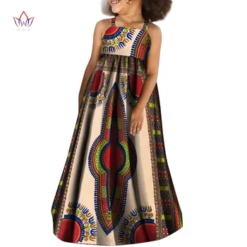 Özelleştirmek Çocuk Afrika Giysi Kız Moda Elbise Afrika Dashiki Baskı Giyim Kız Kolsuz uzun elbise Etek WYT502
