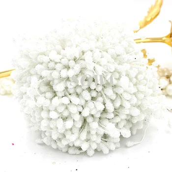 Ücretsiz Kargo Toptan 5mm 820 adet / grup Saf Beyaz renk Cam Çevre Dostu Çiçek Ercik Kek Dekorasyon DIY Pistil Ercik