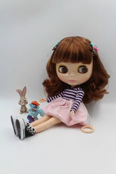 Ücretsiz Kargo büyük indirim RBL-314 DIY Çıplak Blyth doll doğum günü hediyesi kız için 4 renk büyük gözler bebek güzel Saç sevimli oyuncak