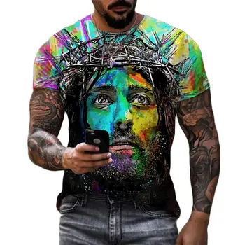 İsa Mesih 3D Baskı T-Shirt Erkek Kadın Yaz Moda Rahat Kısa Kollu Serin T Shirt Harajuku Streetwear Boy Tops 6XL