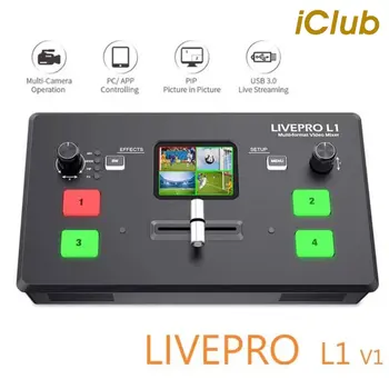 ıclub L1 4 kanal Mini HD Switcher HDMI uyumlu Çoklu Kamera Üretim Gerçek Zamanlı Canlı Streaming Video Mikser